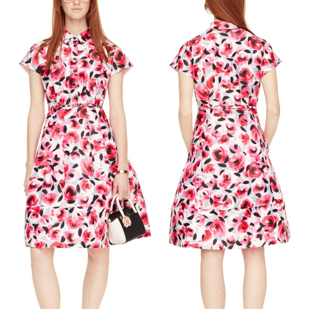 Kate Spade rosebud print shirt dress